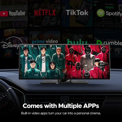 10.25" Wireless CarPlay Screen! Watch YouTube/Netflix/TikTok in Your Car + 720P Backup Camera