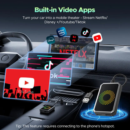 2026 Wireless CarPlay Adapter | Watch Netflix/YouTube in Your Car! ❌ NOT Tesla/BMW