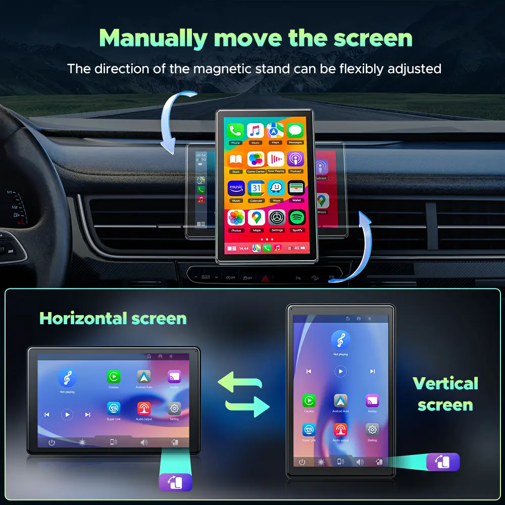 7" Wireless CarPlay Screen – Portrait & Landscape | Upgrade Any Old Car In Seconds