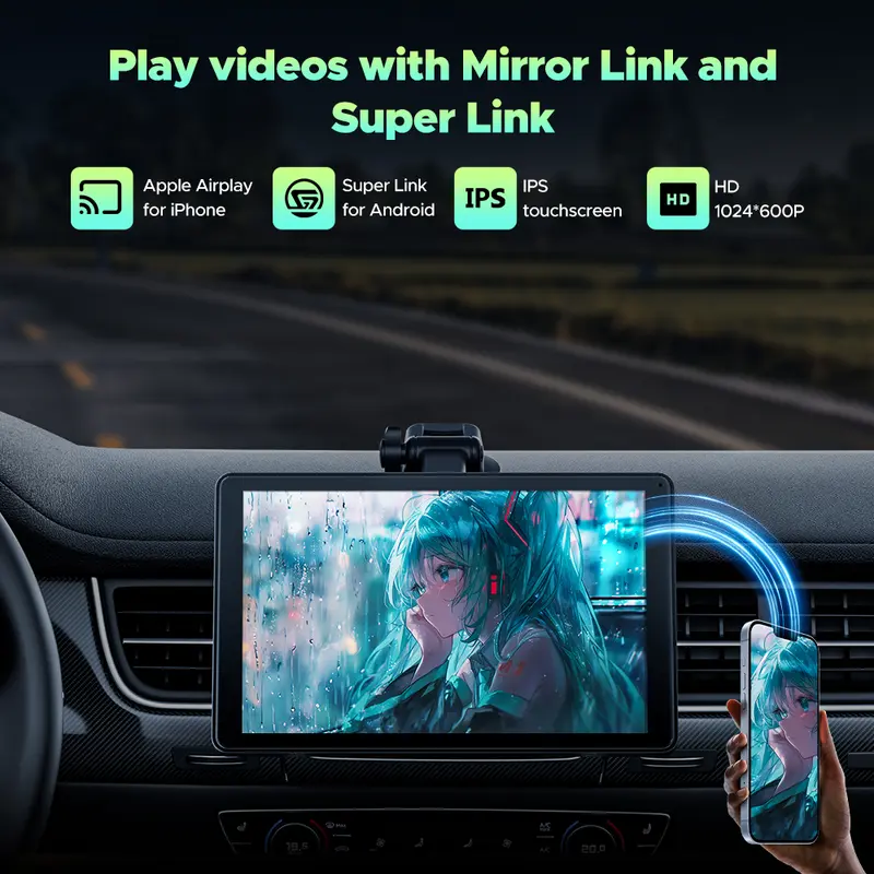 7" Wireless CarPlay Screen – Portrait & Landscape | Upgrade Any Old Car In Seconds